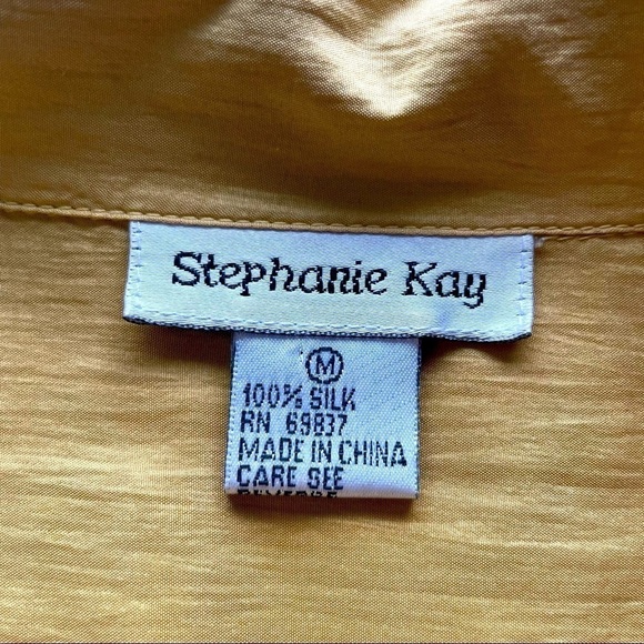 Vintage 100% Silk Bohemian Tunic Blouse – Golden Yellow – Size Medium - Picture 8 of 11